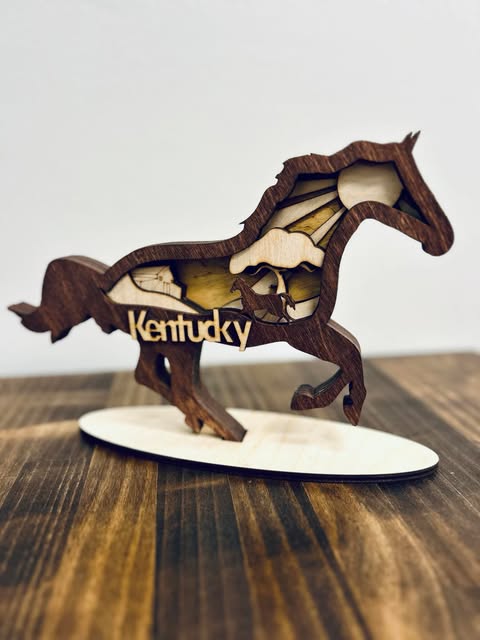 Horse Layered Wood Art - KY Custom Engraving - Made in {{ shop.shopifyProvince }}