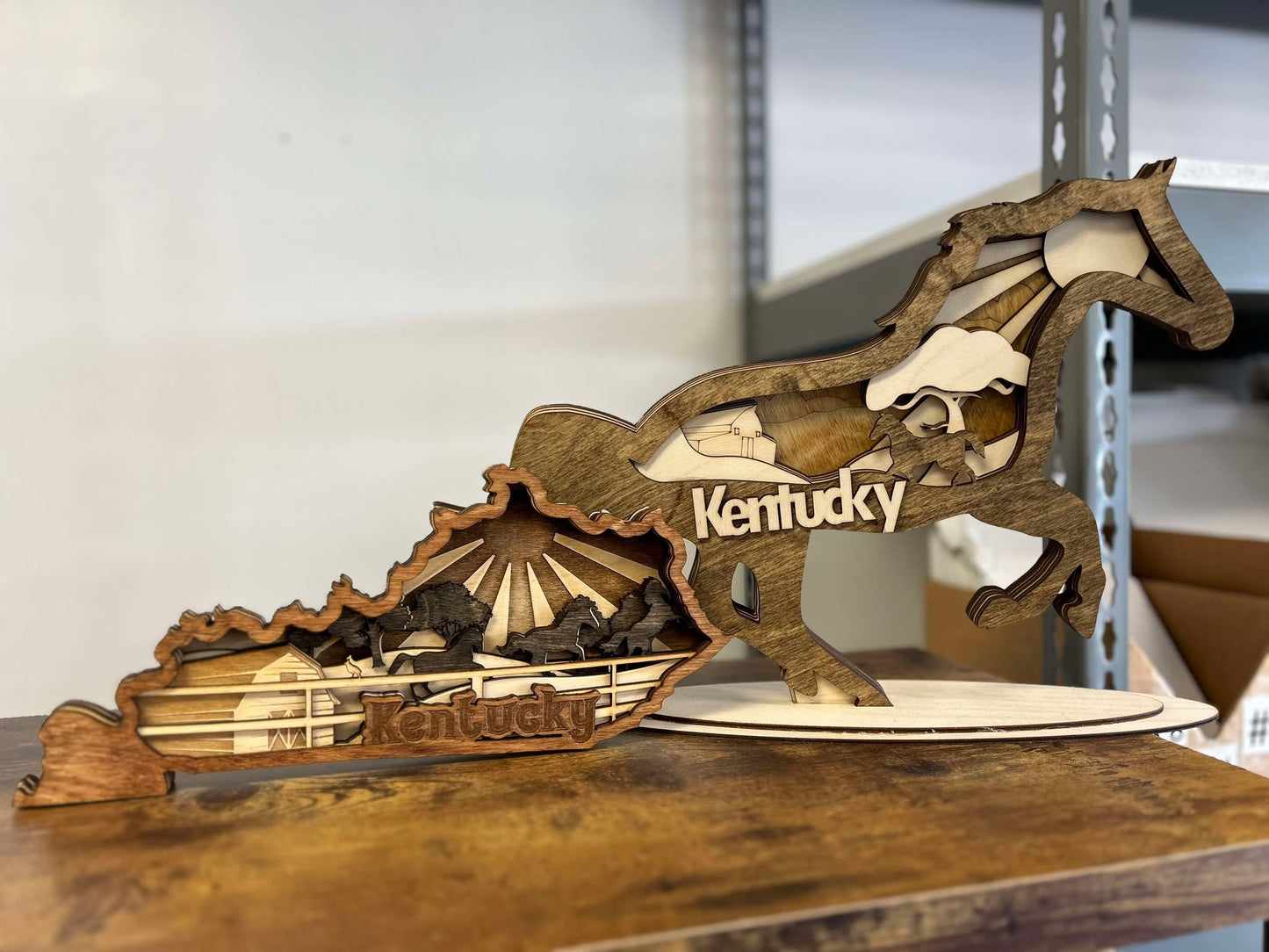 Horse Layered Wood Art - KY Custom Engraving - Made in {{ shop.shopifyProvince }}