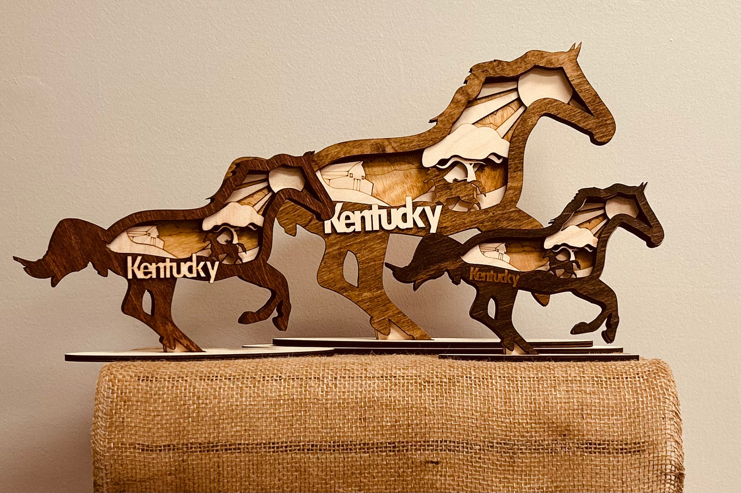 Horse Layered Wood Art - KY Custom Engraving - Made in {{ shop.shopifyProvince }}