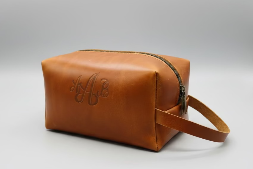 Leather Toiletry Bag - KY Custom Engraving - Made in {{ shop.shopifyProvince }}
