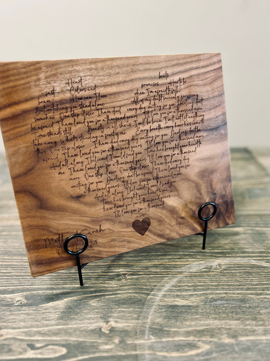 Wedding Song Sign - KY Custom Engraving