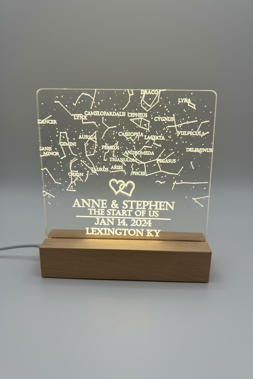 Sky From First Date Acrylic Sign - KY Custom Engraving - Made in {{ shop.shopifyProvince }}