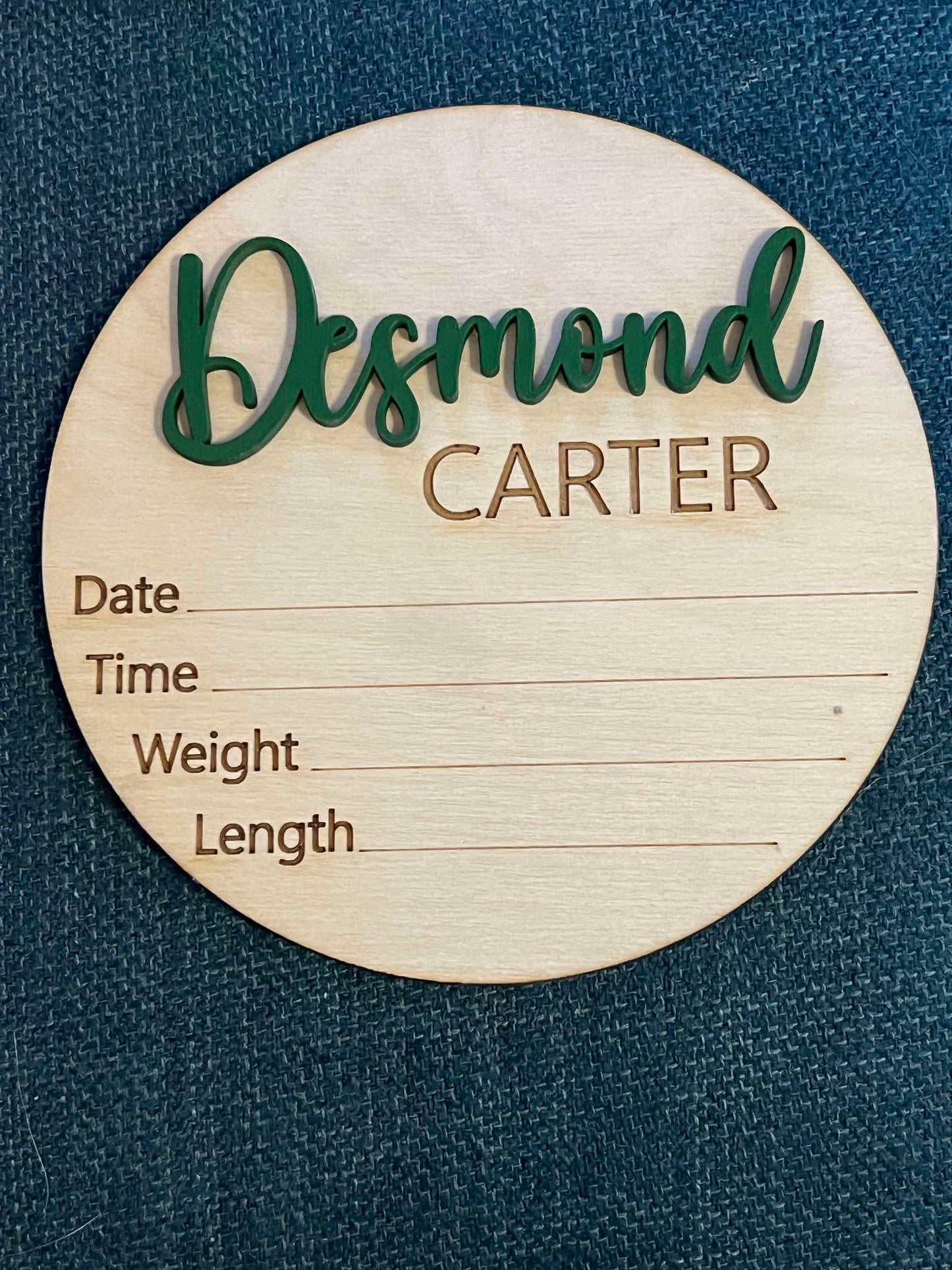 Custom 6” Round Birth Stat Sign