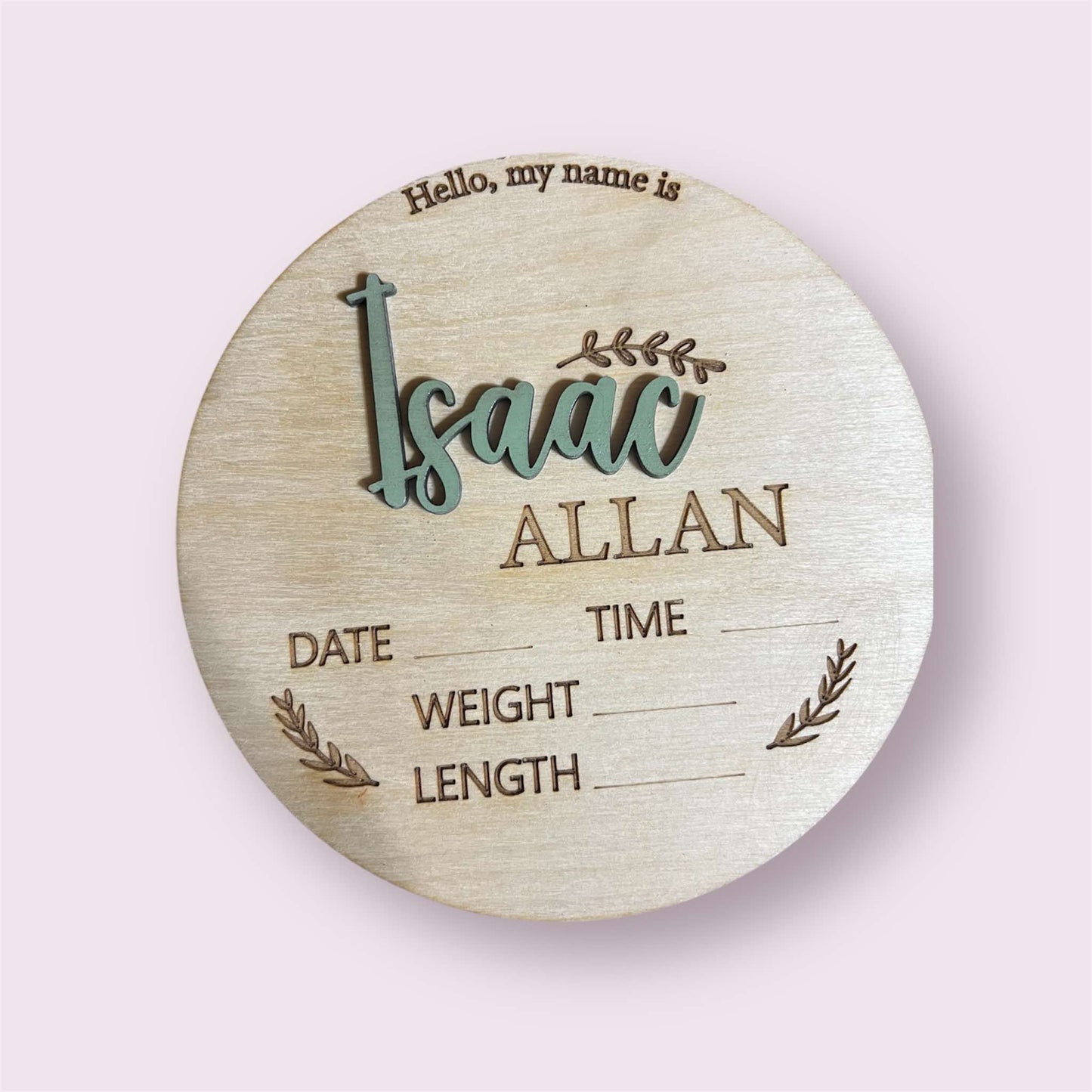 Custom 6” Round Birth Stat Sign