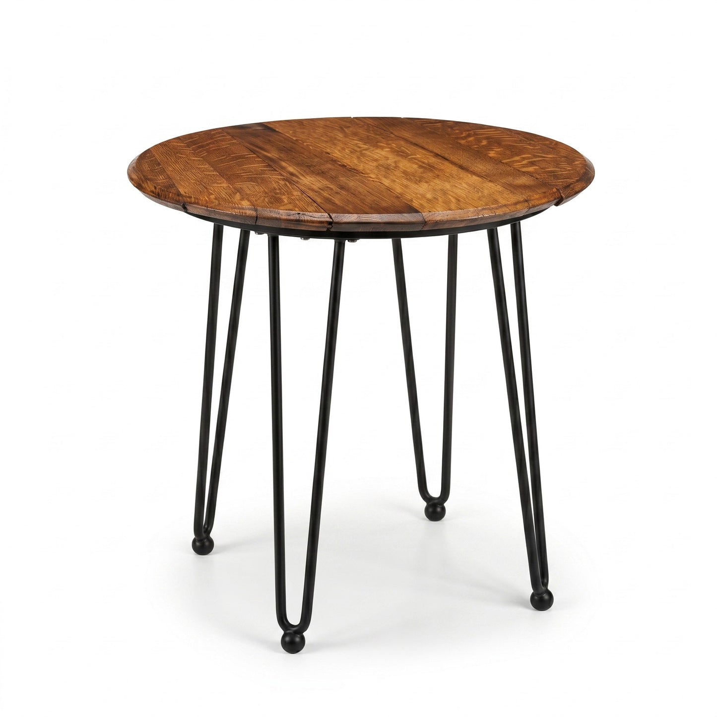 Barrel Head End Table with Hairpin Legs