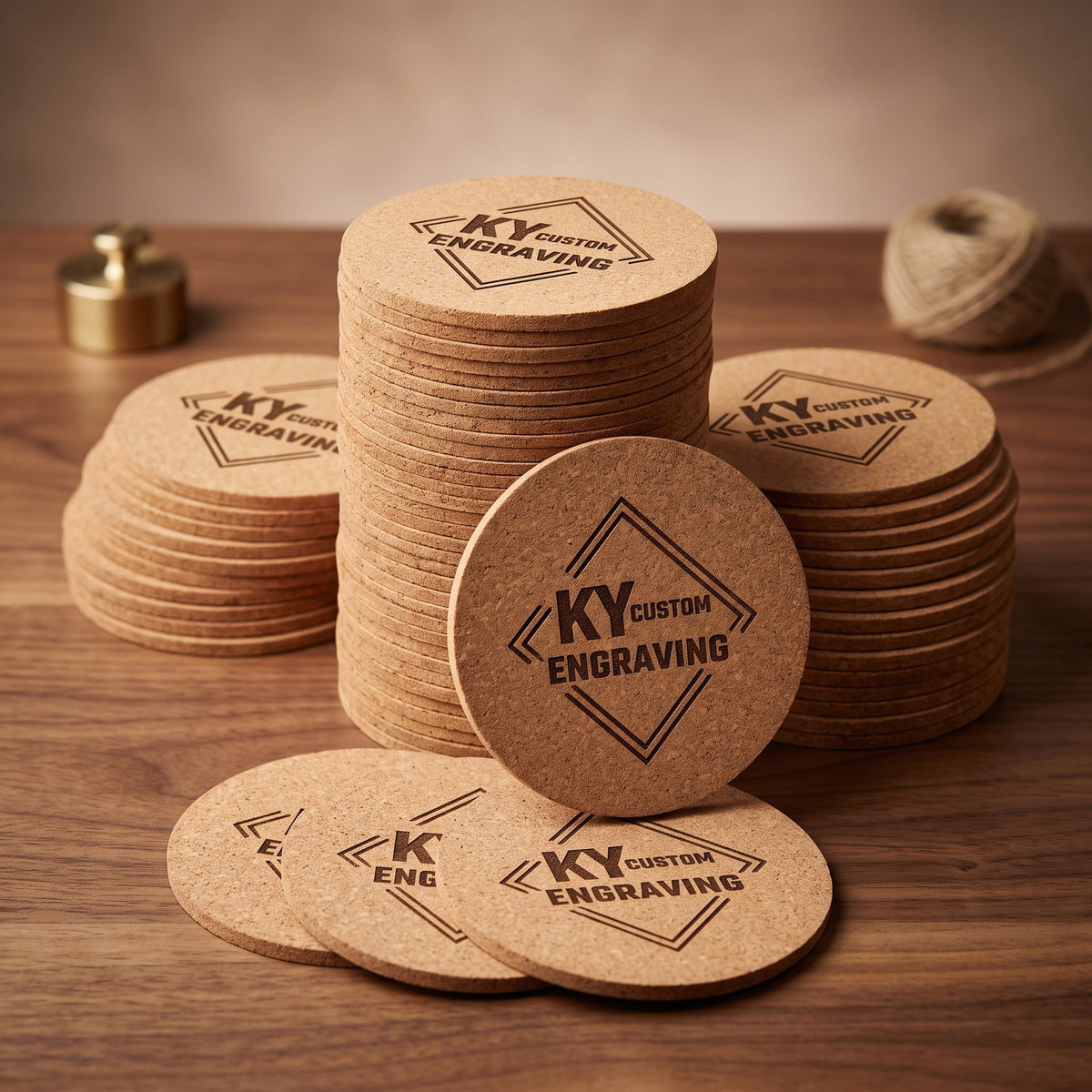 Custom Engraved Cork Coasters