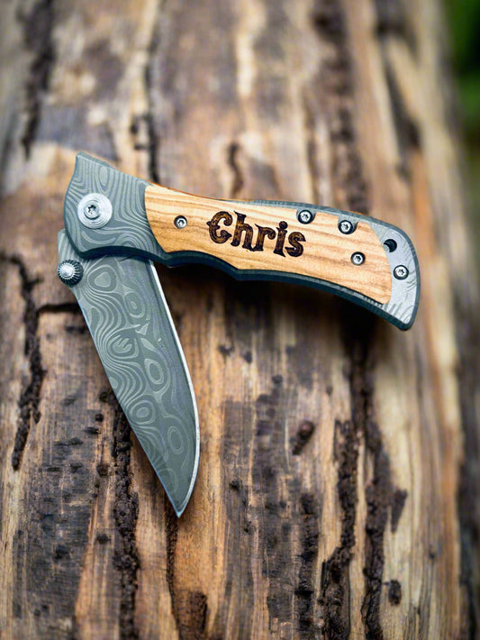 Damascus Pocket Knife