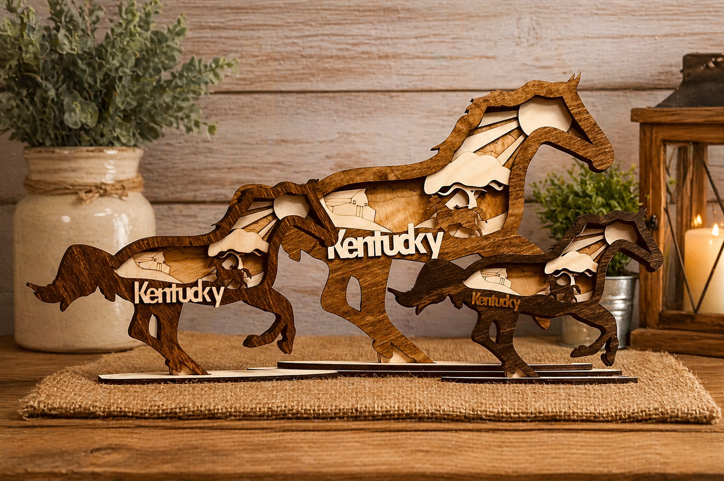 Horse Layered Wood Art