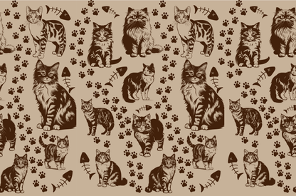 Cat Engraved Pottery Rolling Pin