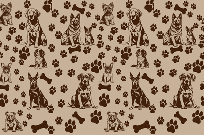 Dog Engraved Pottery Rolling Pin