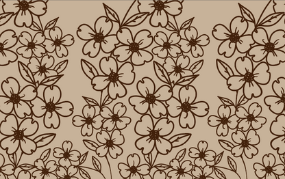 Dogwood Engraved Pottery Rolling Pin