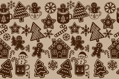 Gingerbread Engraved Pottery Rolling Pin