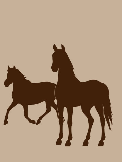 Standing Horse Engraved Pottery Rolling Pin
