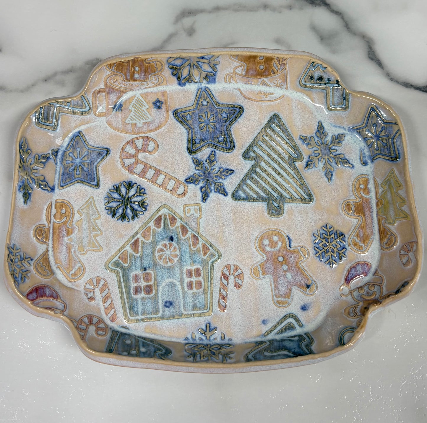 Gingerbread Engraved Pottery Rolling Pin