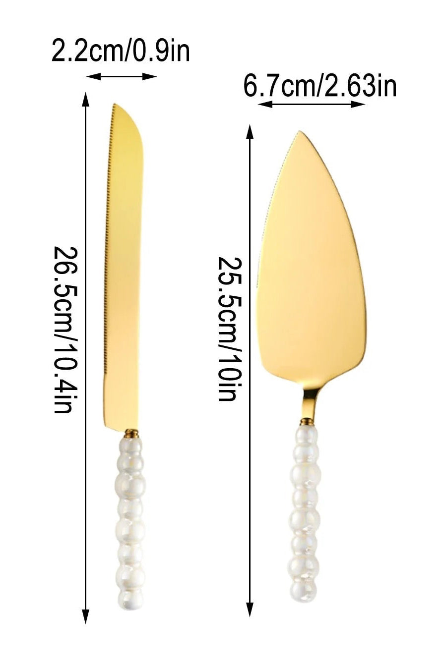 Custom Pearl Handle Cake Knife Set