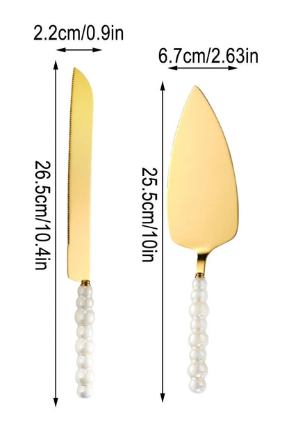 Custom Pearl Handle Cake Knife Set