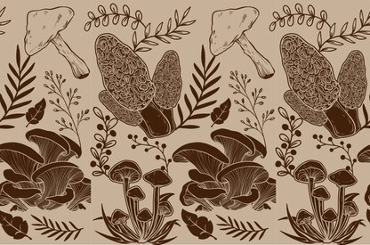 Mushroom Engraved Pottery Rolling Pin