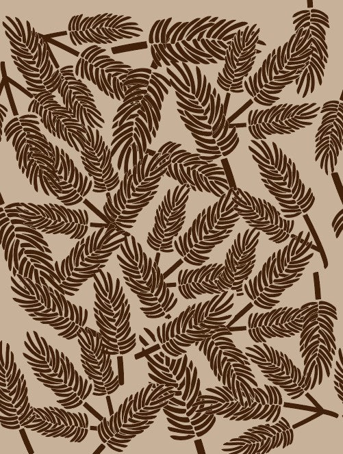 Pine Needles Engraved Pottery Rolling Pin