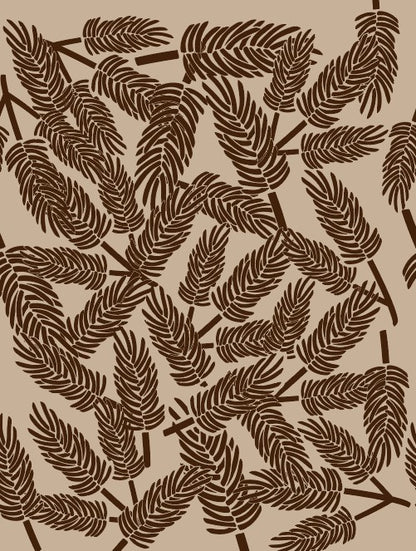 Pine Needles Engraved Pottery Rolling Pin