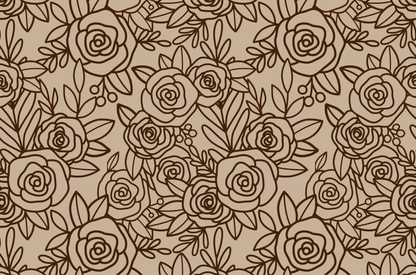 Rose Engraved Pottery Rolling Pin