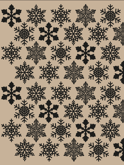 Snowflake Engraved Pottery Rolling Pin