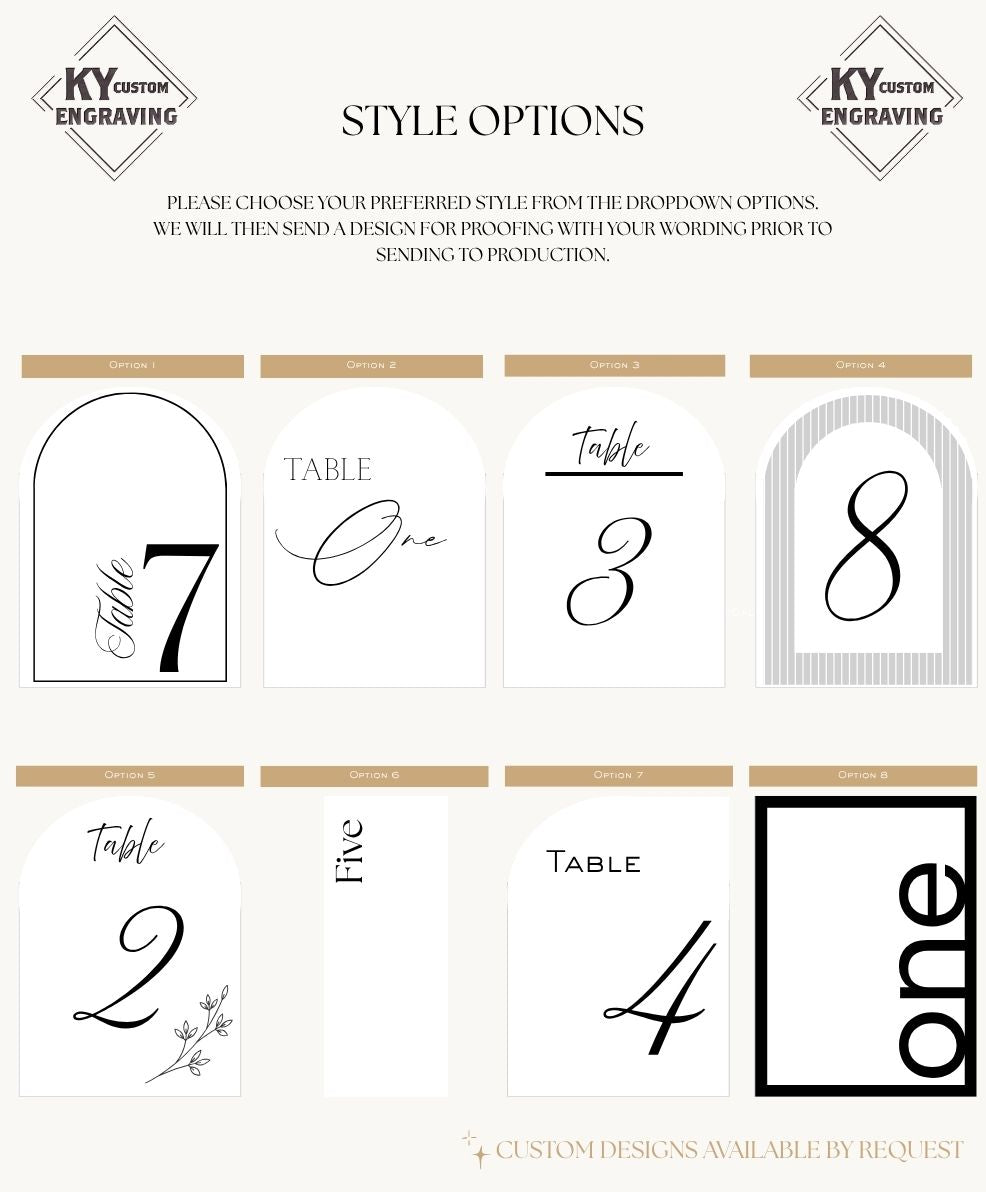 Wedding Table Numbers