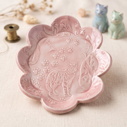 Cat Engraved Pottery Rolling Pin