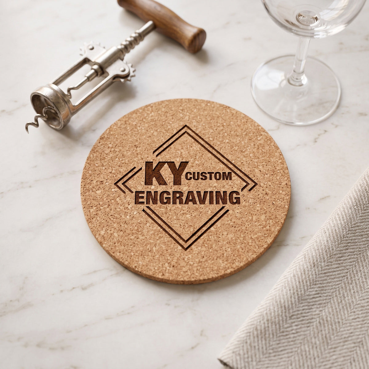 Custom Engraved Cork Coasters