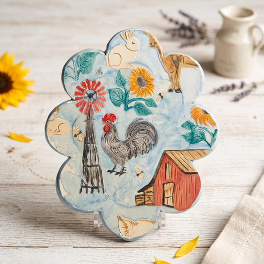 Farmhouse Engraved Pottery Rolling Pin