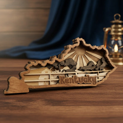 Kentucky Layered Wooden Art