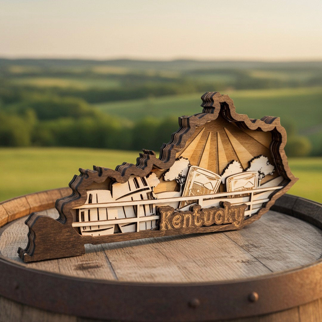 Kentucky Layered Wooden Art