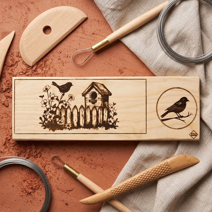 Personalized Engraved Birdhouse Mug Plank